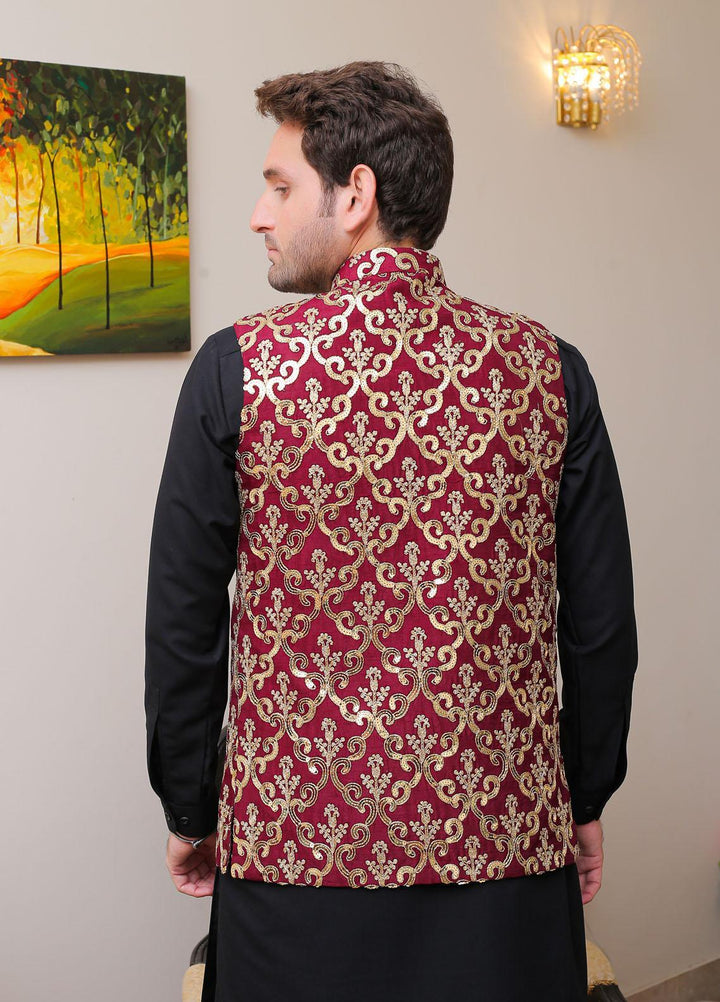 Real Image  Formal Waistcoat for Men -  W - 130 Maroon