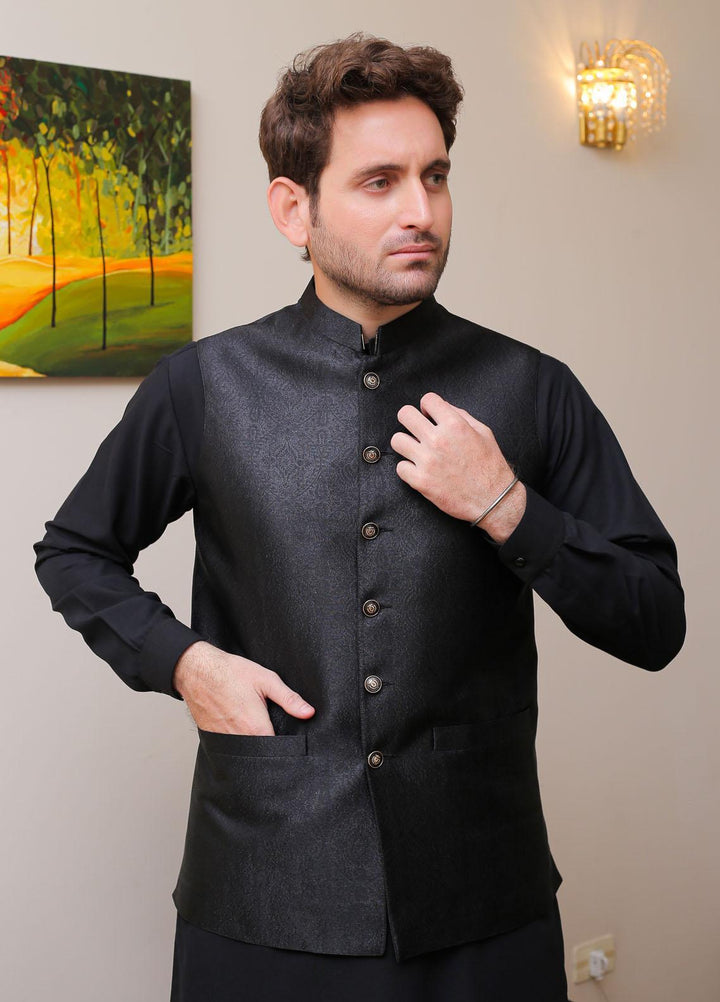 Real Image  Formal Waistcoat for Men -  WP - 136 Black