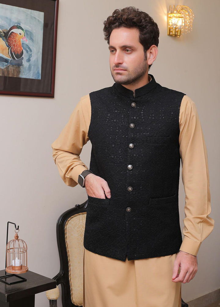 Real Image  Formal Waistcoat for Men -  W - 127 Black