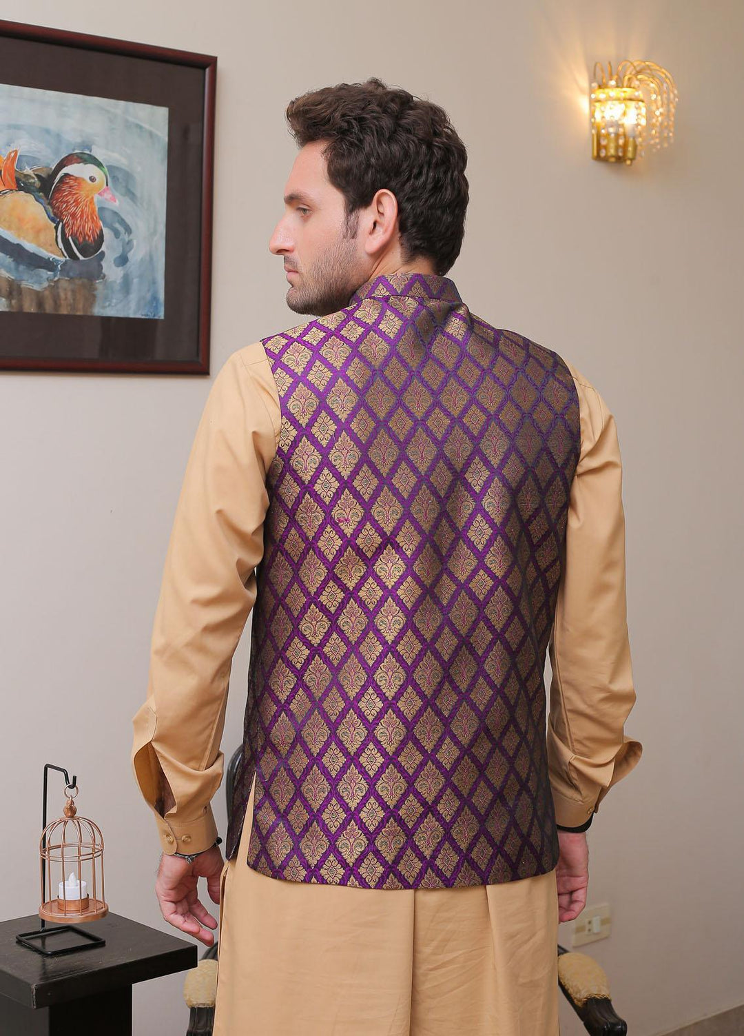Real Image  Formal Waistcoat for Men -  WP - 132 Purple