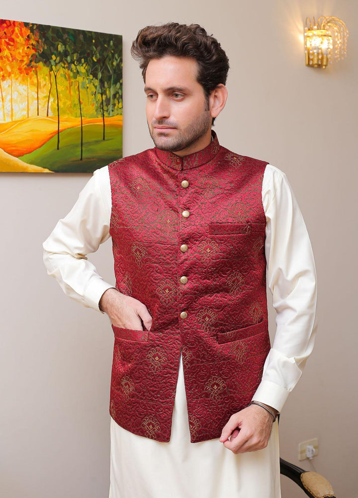 Real Image Missouri Formal Waistcoat for Men -  OW - 001 Maroon