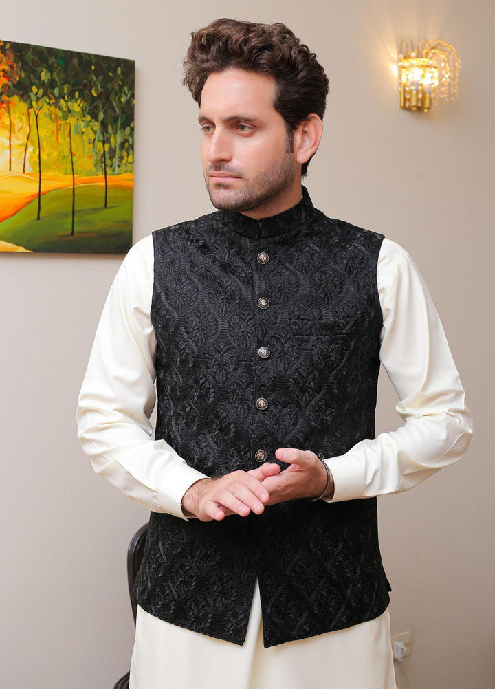 Real Image Silk Formal Waistcoat for Men -  OW - 003 Black