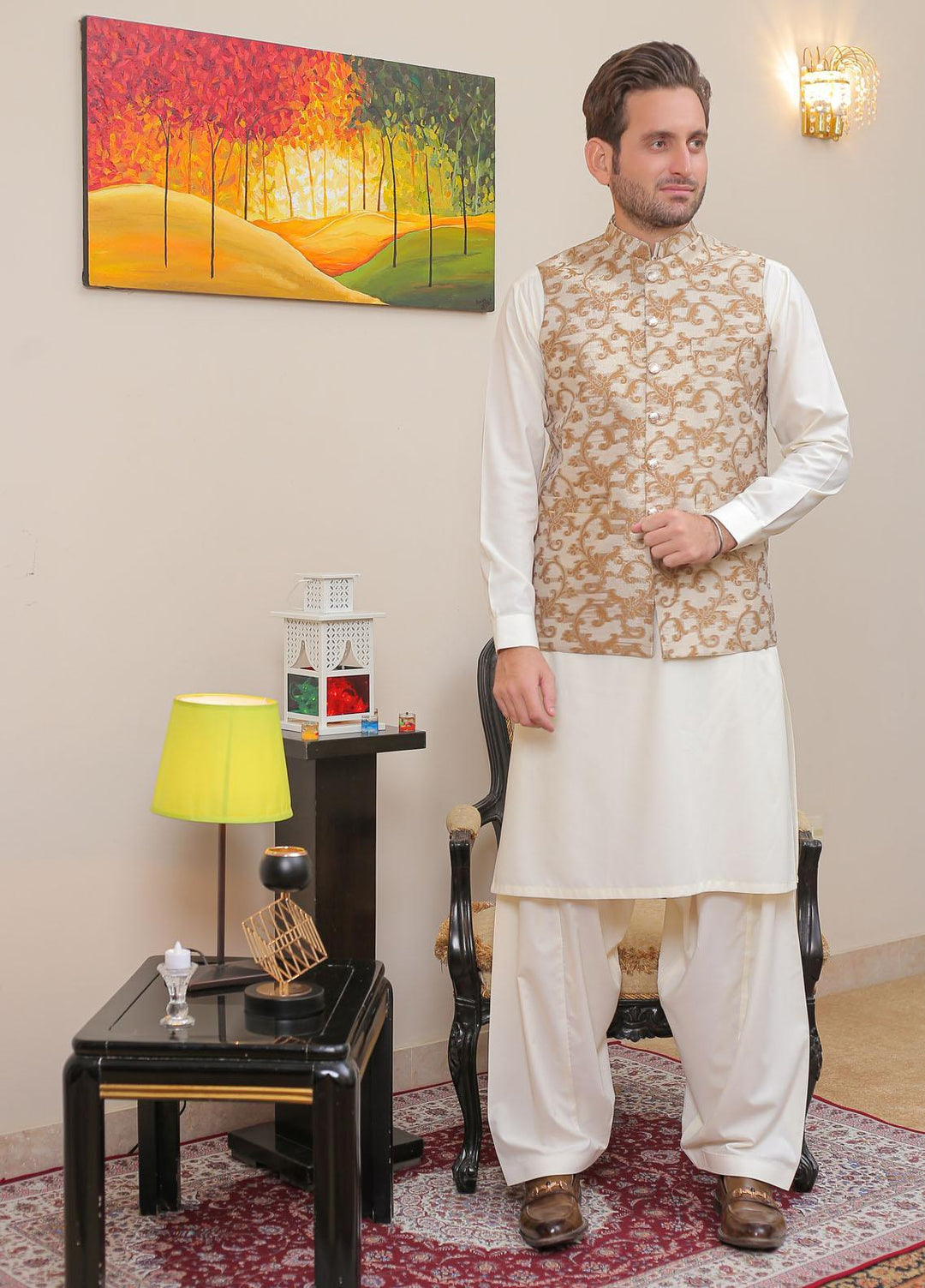 Real Image  Formal Waistcoat for Men -  WP - 149 Gold