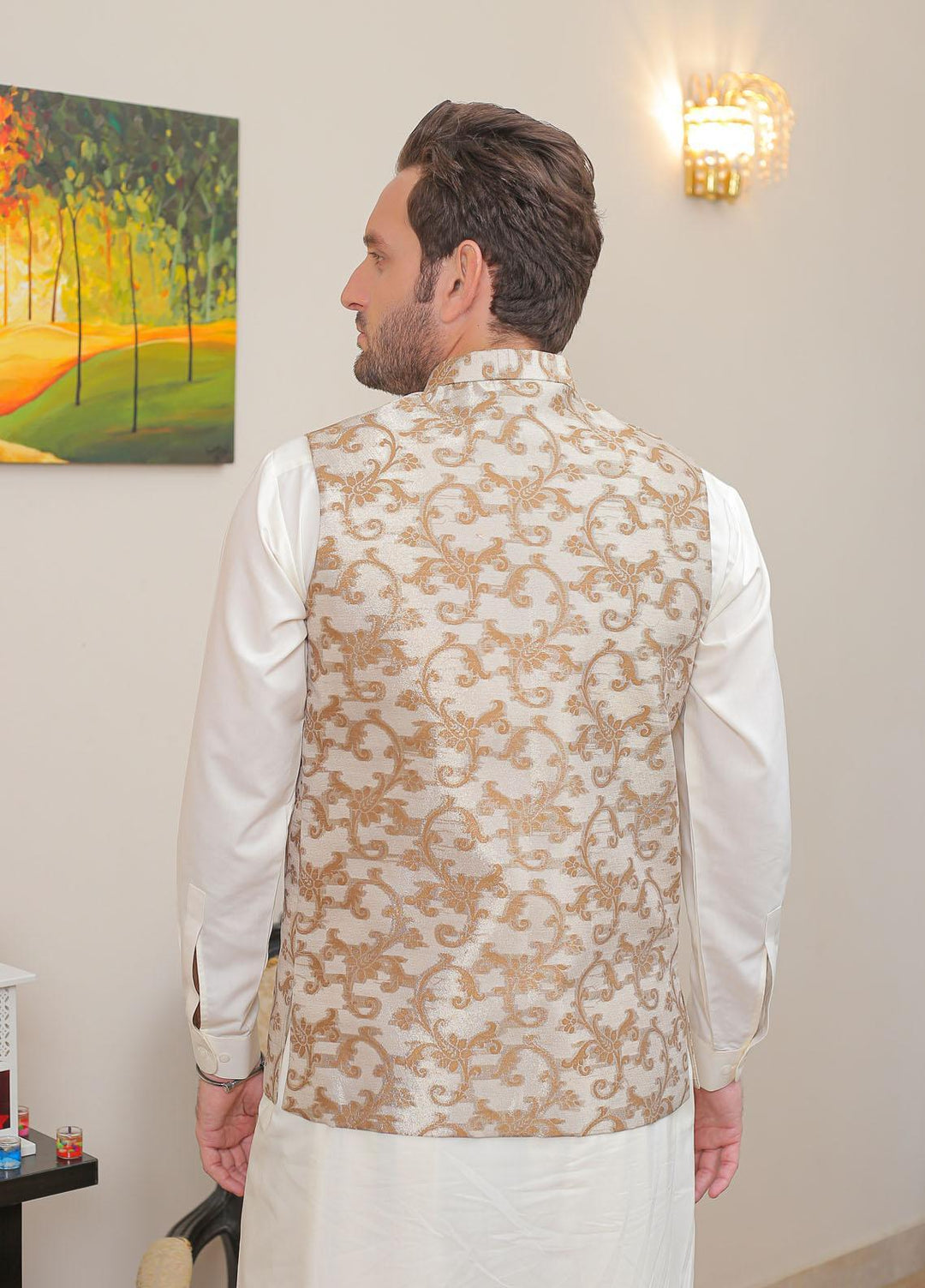 Real Image  Formal Waistcoat for Men -  WP - 149 Gold