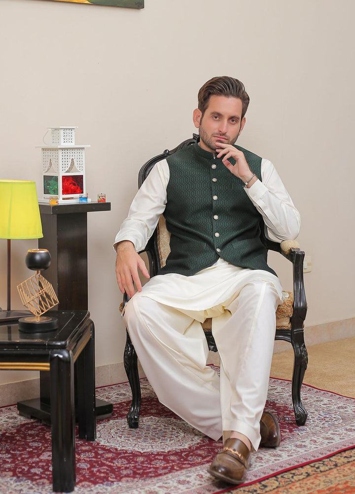 Real Image  Formal Waistcoat for Men -  WP - 154 Drk Green