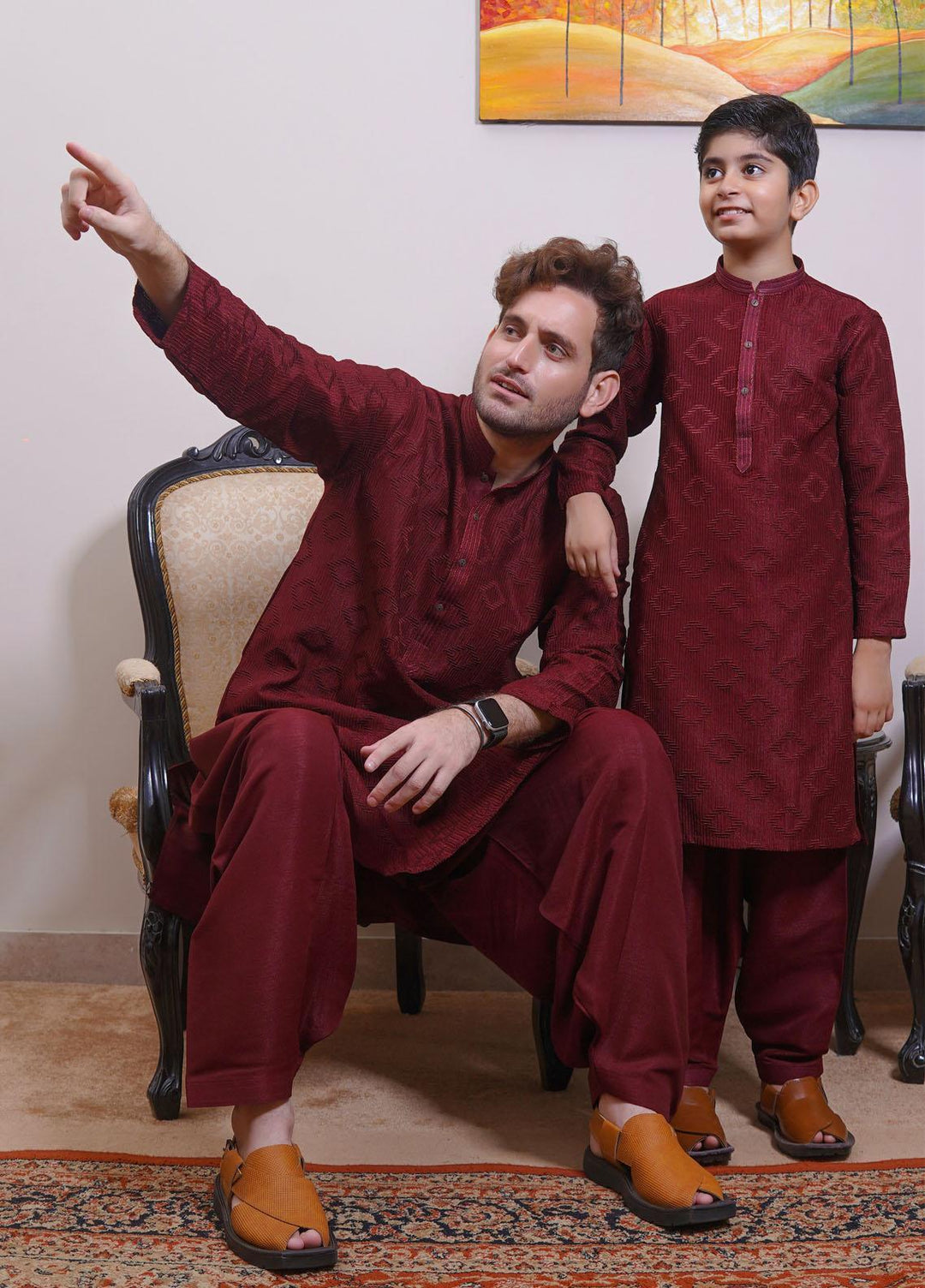Real Image Wash N Wear Formal Kameez Shalwar for Men -  D-489 Maroon