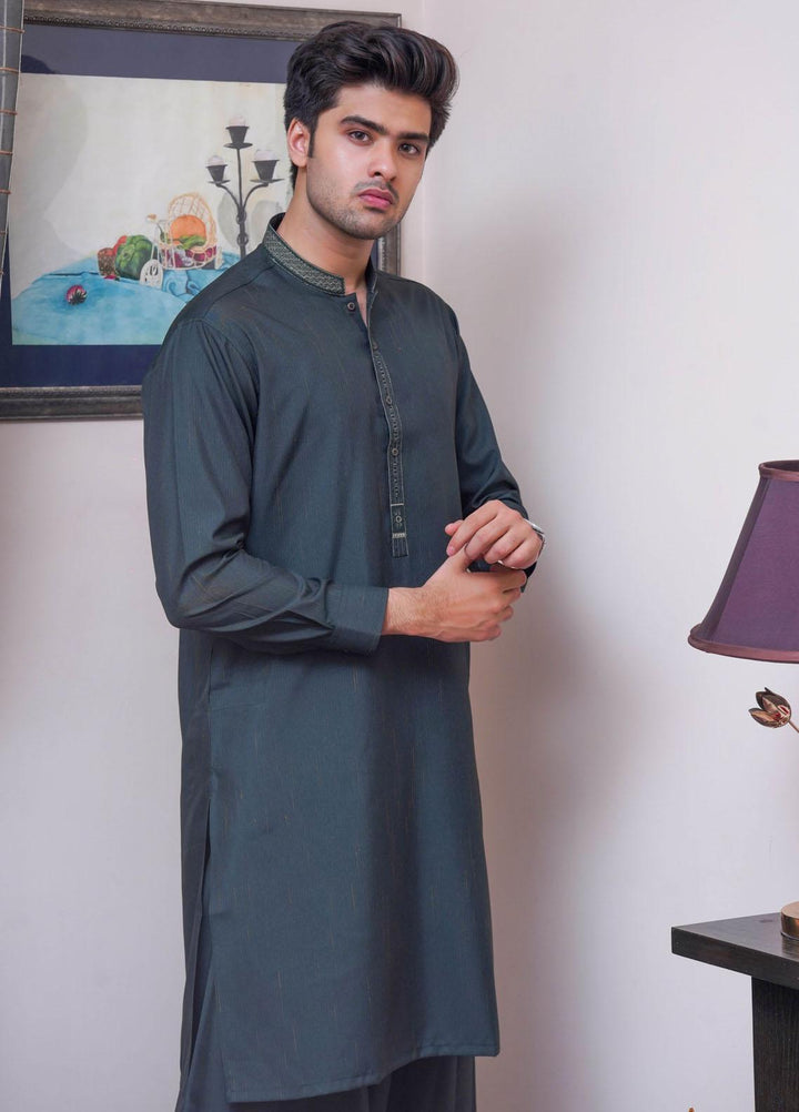 Real Image  Formal Kameez Shalwar for Men -  D-517 Green
