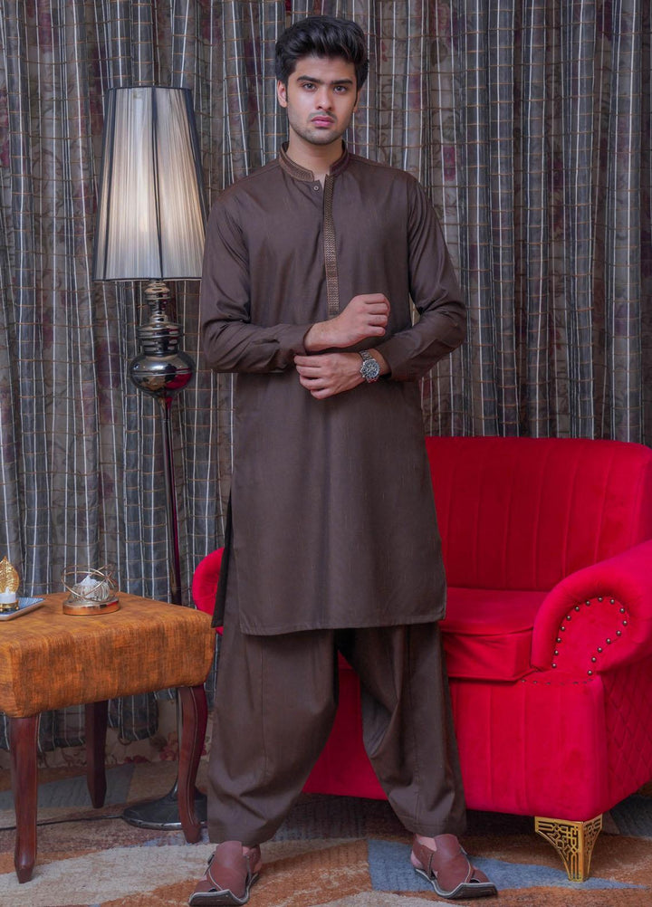 Real Image  Formal Kameez Shalwar for Men -  D-518 Brown