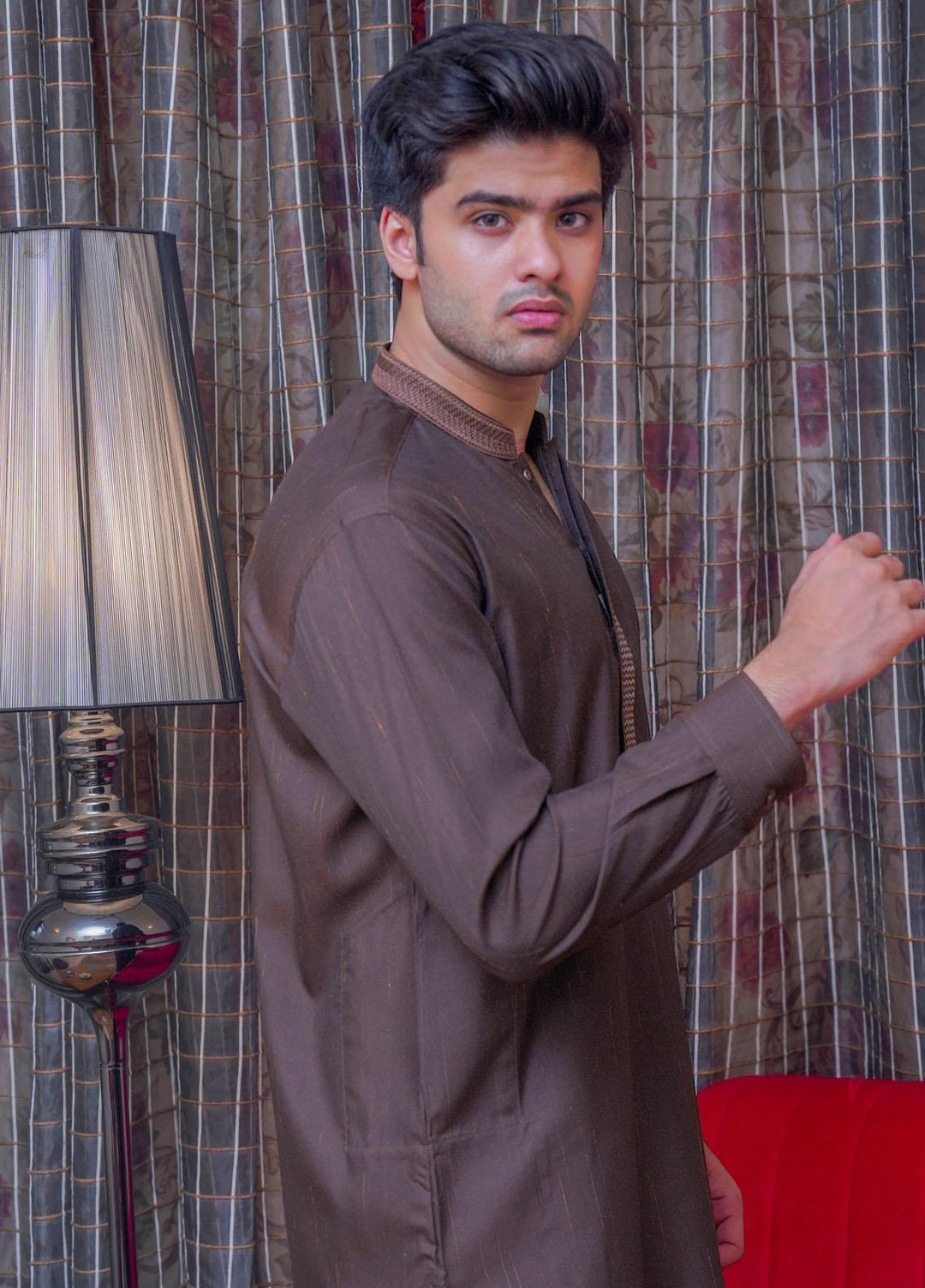 Real Image  Formal Kameez Shalwar for Men -  D-518 Brown