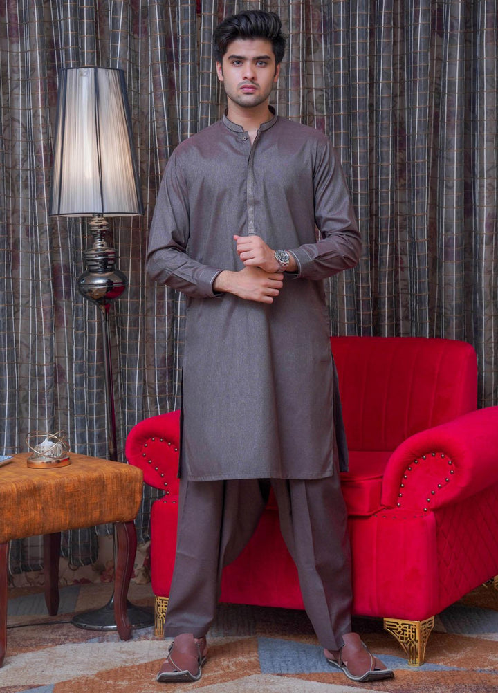 Real Image  Formal Kameez Shalwar for Men -  D-520 Brown