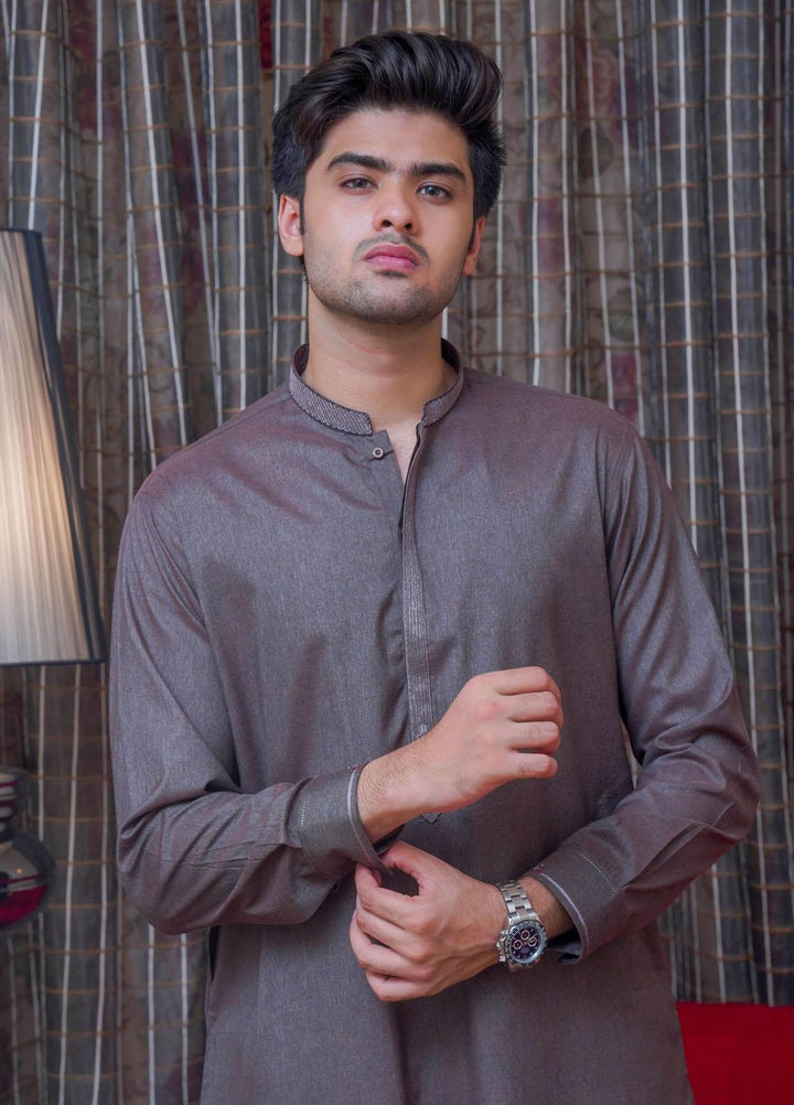 Real Image  Formal Kameez Shalwar for Men -  D-520 Brown