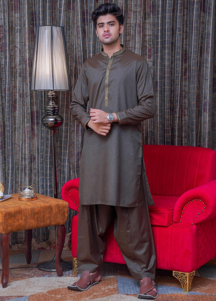 Real Image  Formal Kameez Shalwar for Men -  D-520 Green