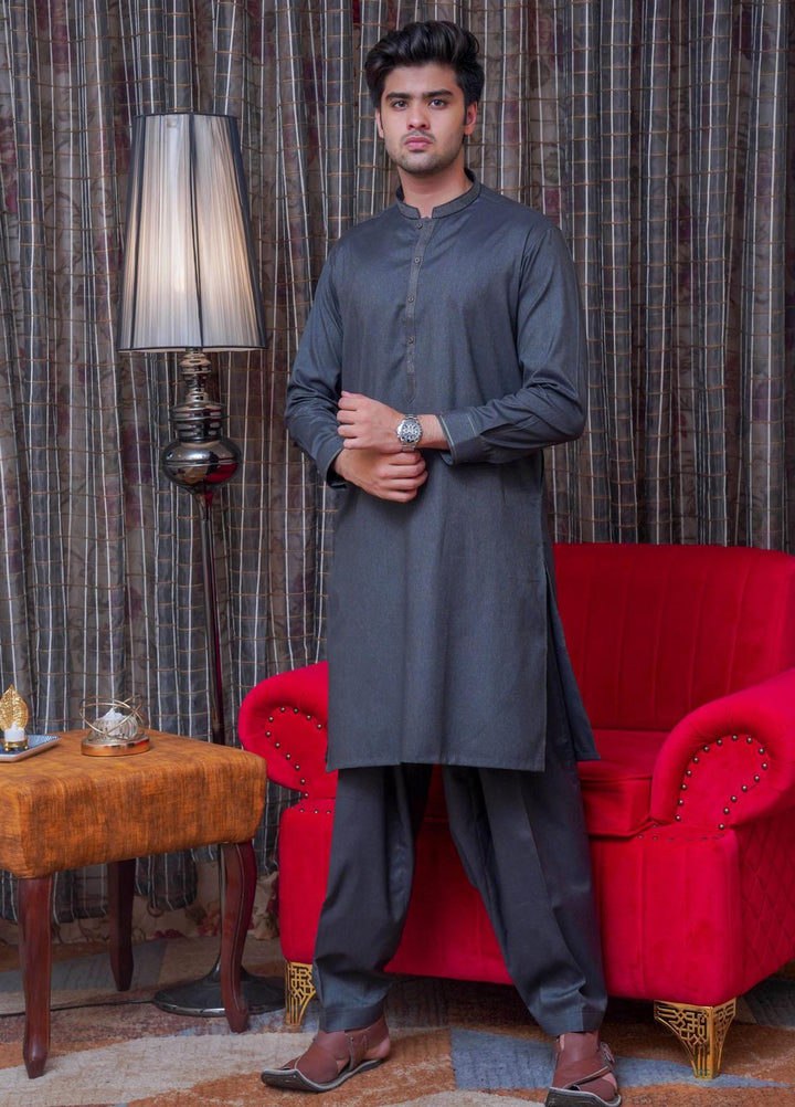 Real Image  Formal Kameez Shalwar for Men -  D-520 Grey Multi