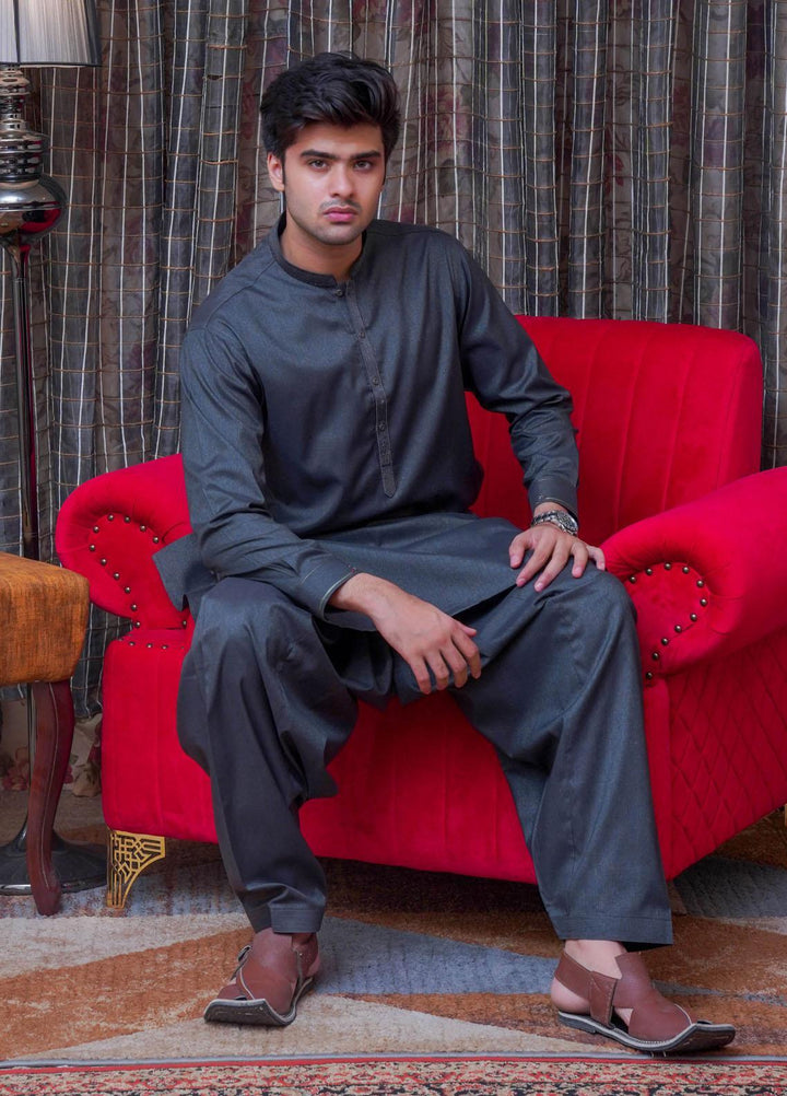 Real Image  Formal Kameez Shalwar for Men -  D-520 Grey Multi