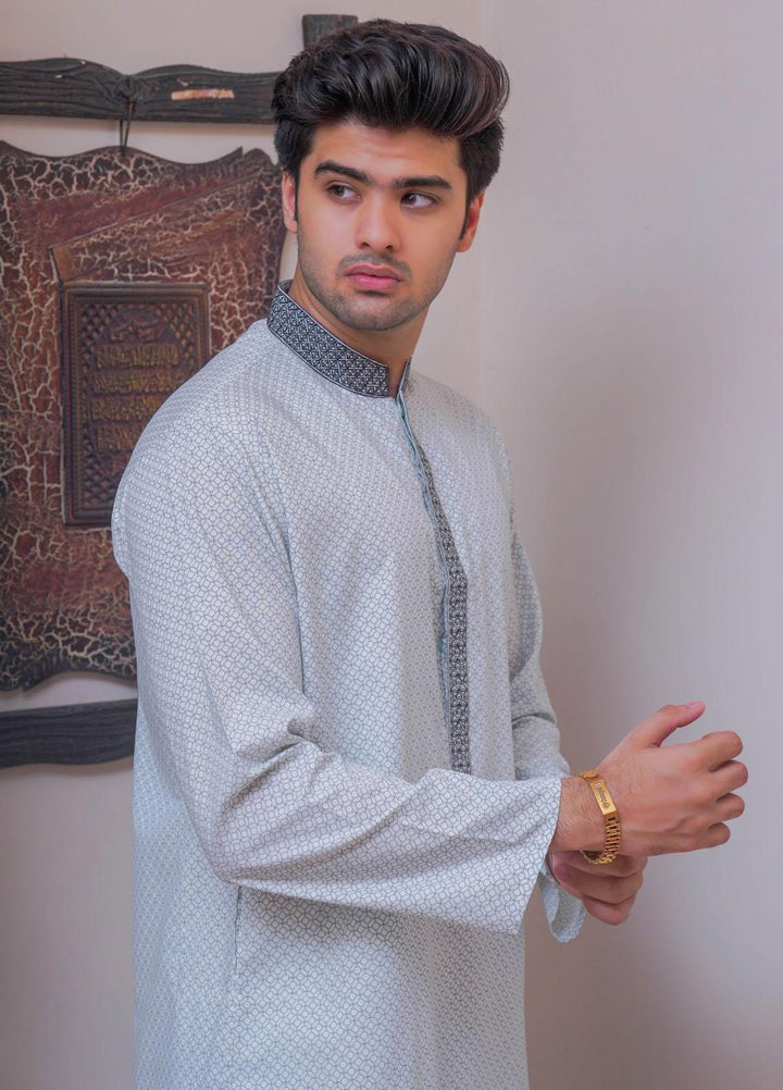 Real Image Blended Formal Kurta for Men -  D-440 Green