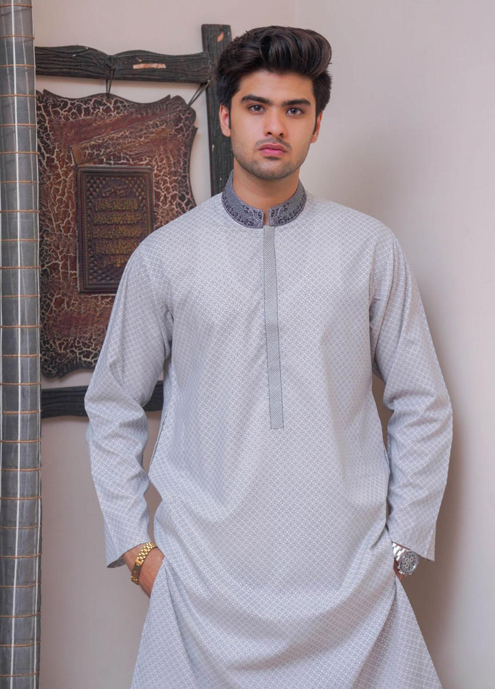 Real Image Blended Formal Men Kurta -  D-440B Grey