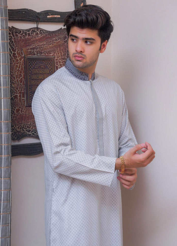 Real Image Blended Formal Men Kurta -  D-440B Grey