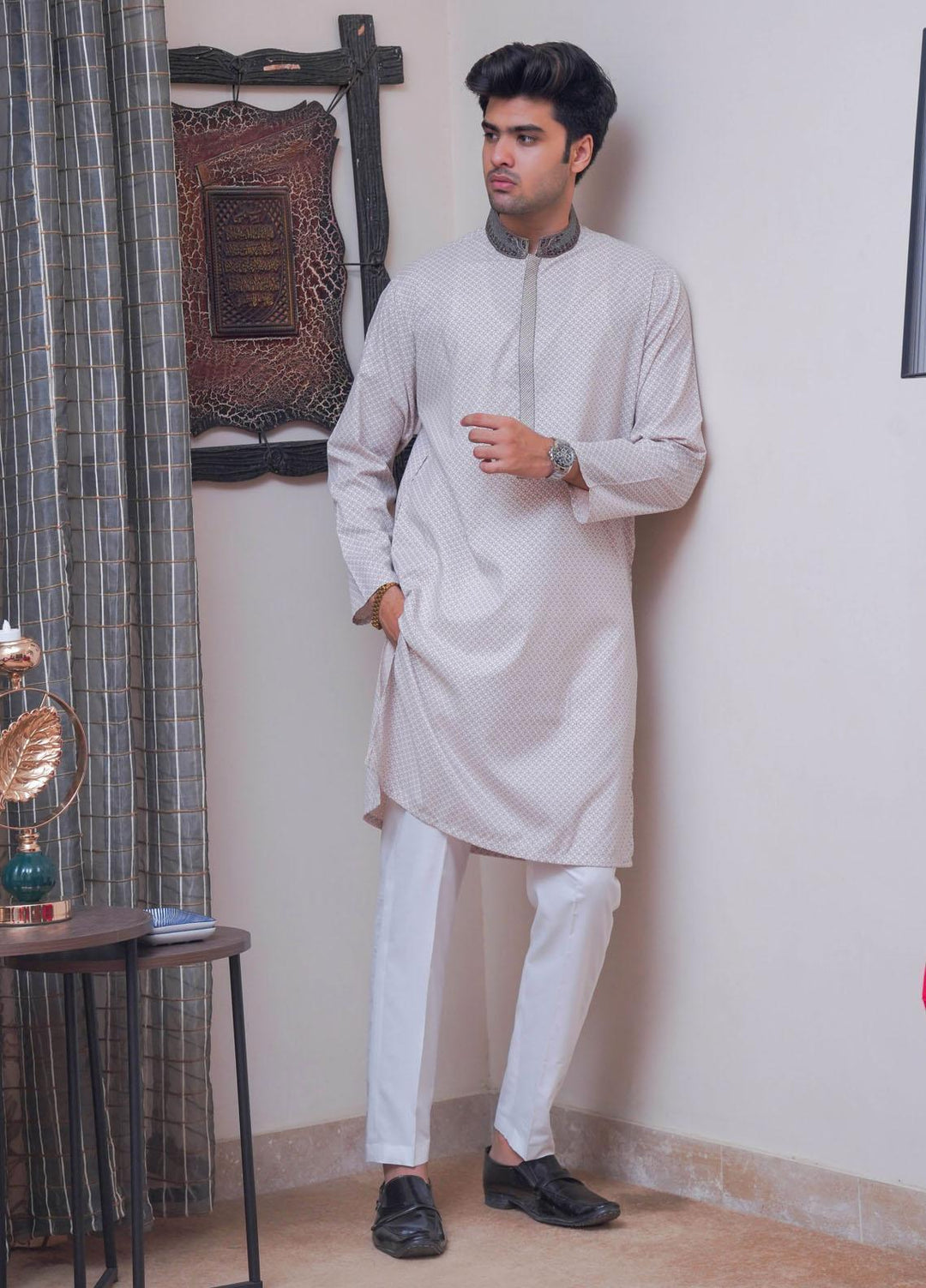 Real Image Blended Formal Kurta for Men -  D-440B T-Pink
