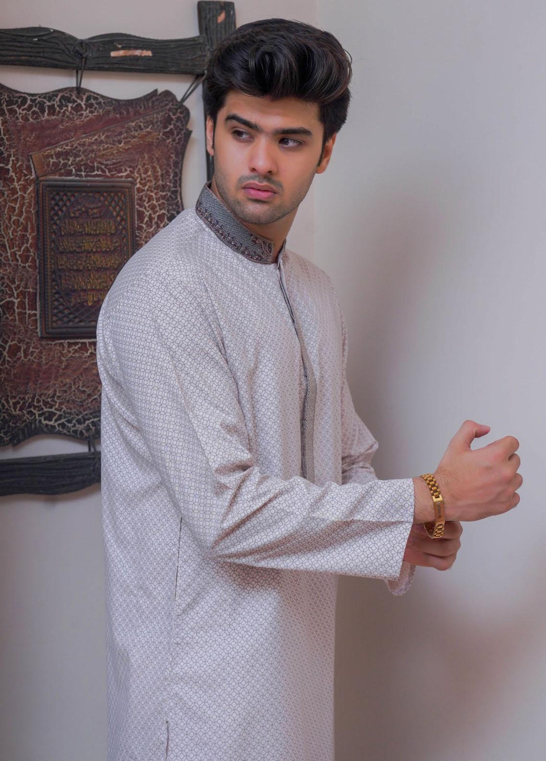 Real Image Blended Formal Kurta for Men -  D-440B T-Pink