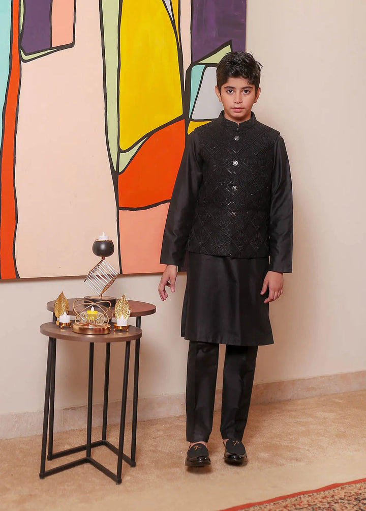 Real Image Raw Silk Formal Boys Fancy Waistcoat - OKW-044