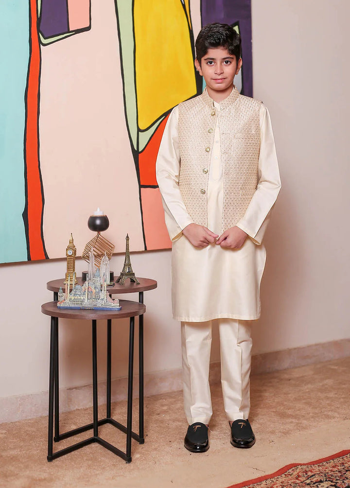 Real Image Raw Silk Formal Boys Fancy Waistcoat - OKW-049