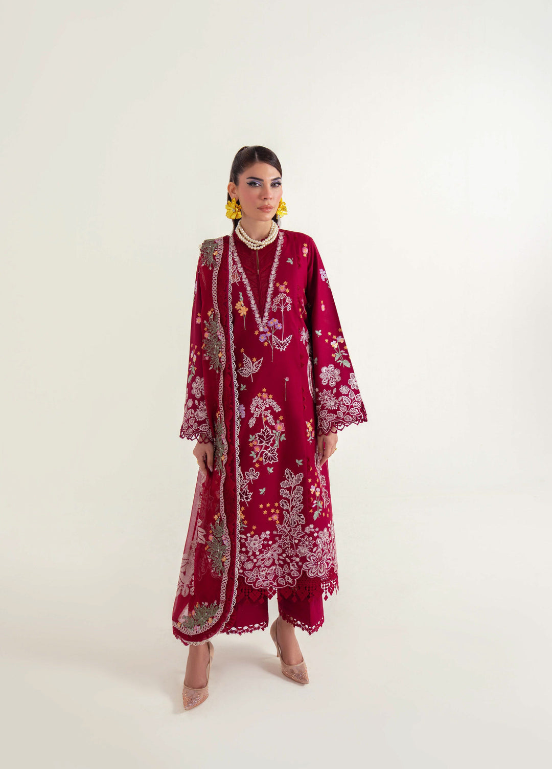 Sable Vogue Unstitched Embroidered Luxury Lawn 3 Piece Suit SV26UL SL-08-25 - Summer Collection