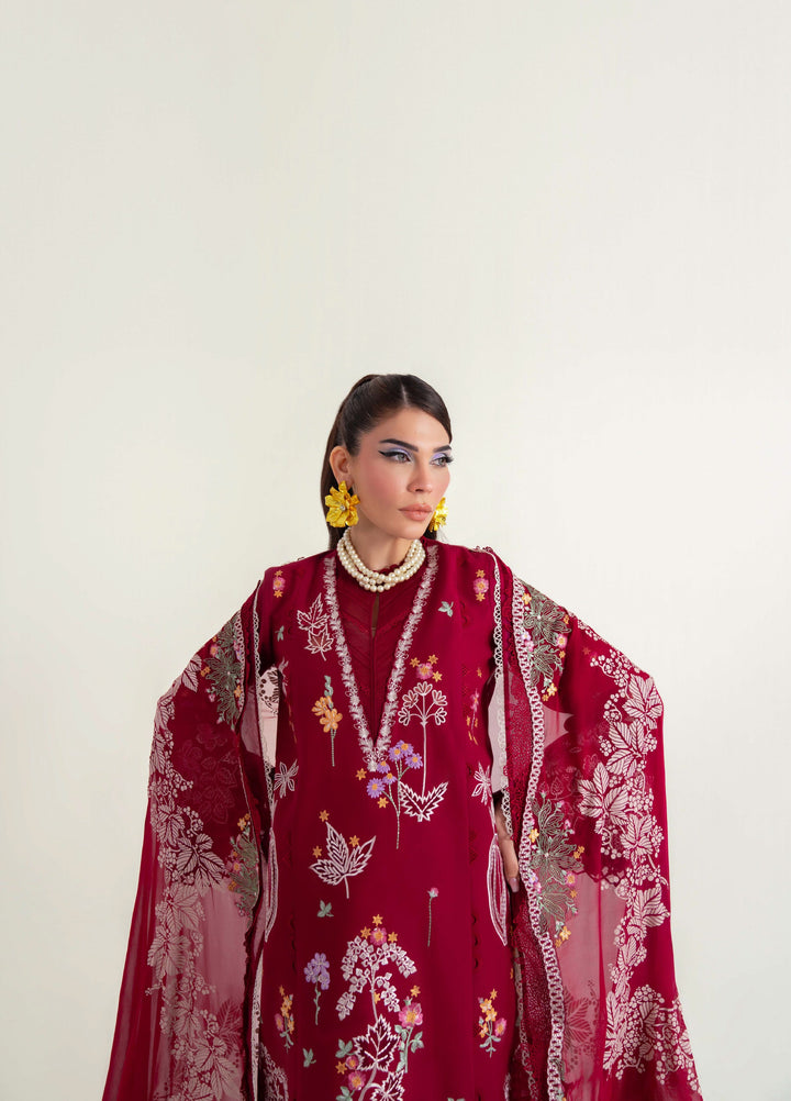 Sable Vogue Unstitched Embroidered Luxury Lawn 3 Piece Suit SV26UL SL-08-25 - Summer Collection