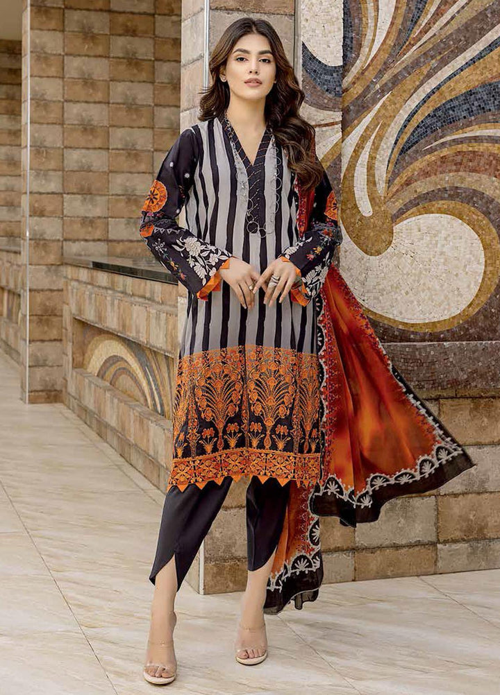 Red Series by Charizma Embroidered Lawn Suits Unstitched 3 Piece CRZ22RS RC-01-B - Summer Collection