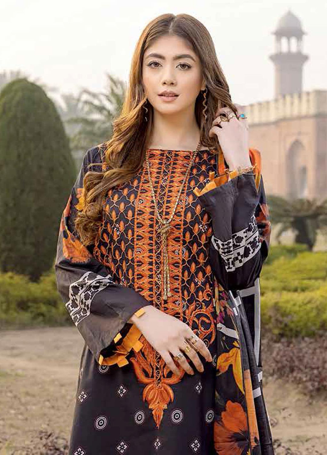 Red Series by Charizma Embroidered Lawn Suits Unstitched 3 Piece CRZ22RS RC-02-C - Summer Collection
