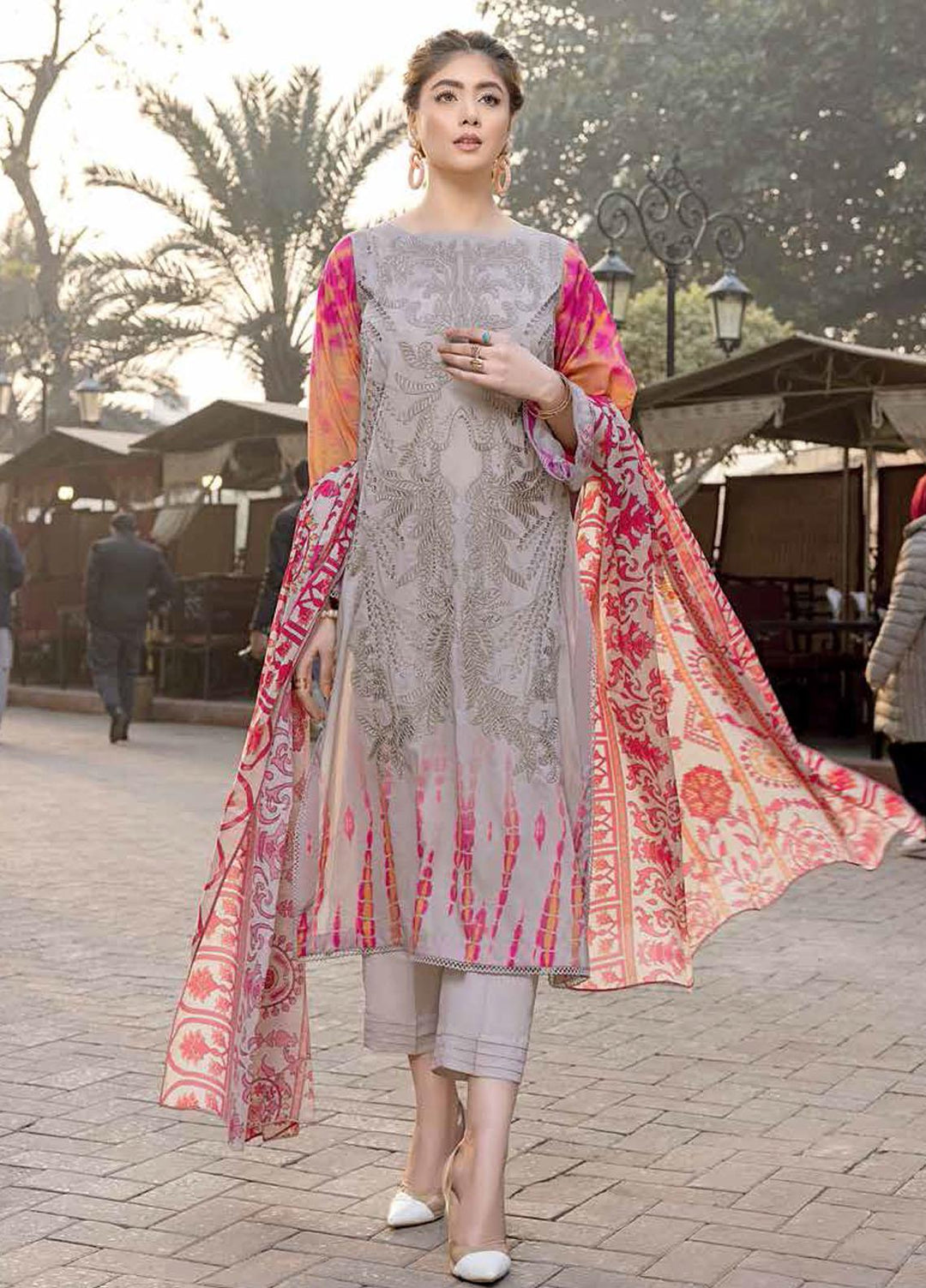 Red Series by Charizma Embroidered Lawn Suits Unstitched 3 Piece CRZ22RS RC-03-C - Summer Collection