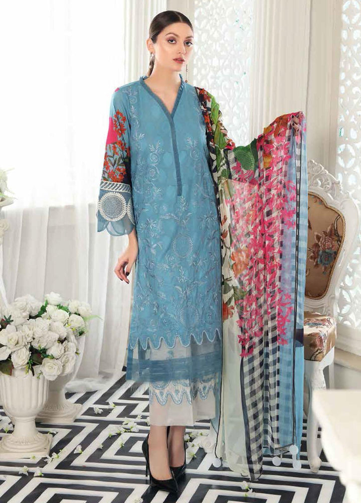 Reem by Charizma Embroidered Lawn Suits Unstitched 3 Piece CRZ21R 08 - Summer Collection