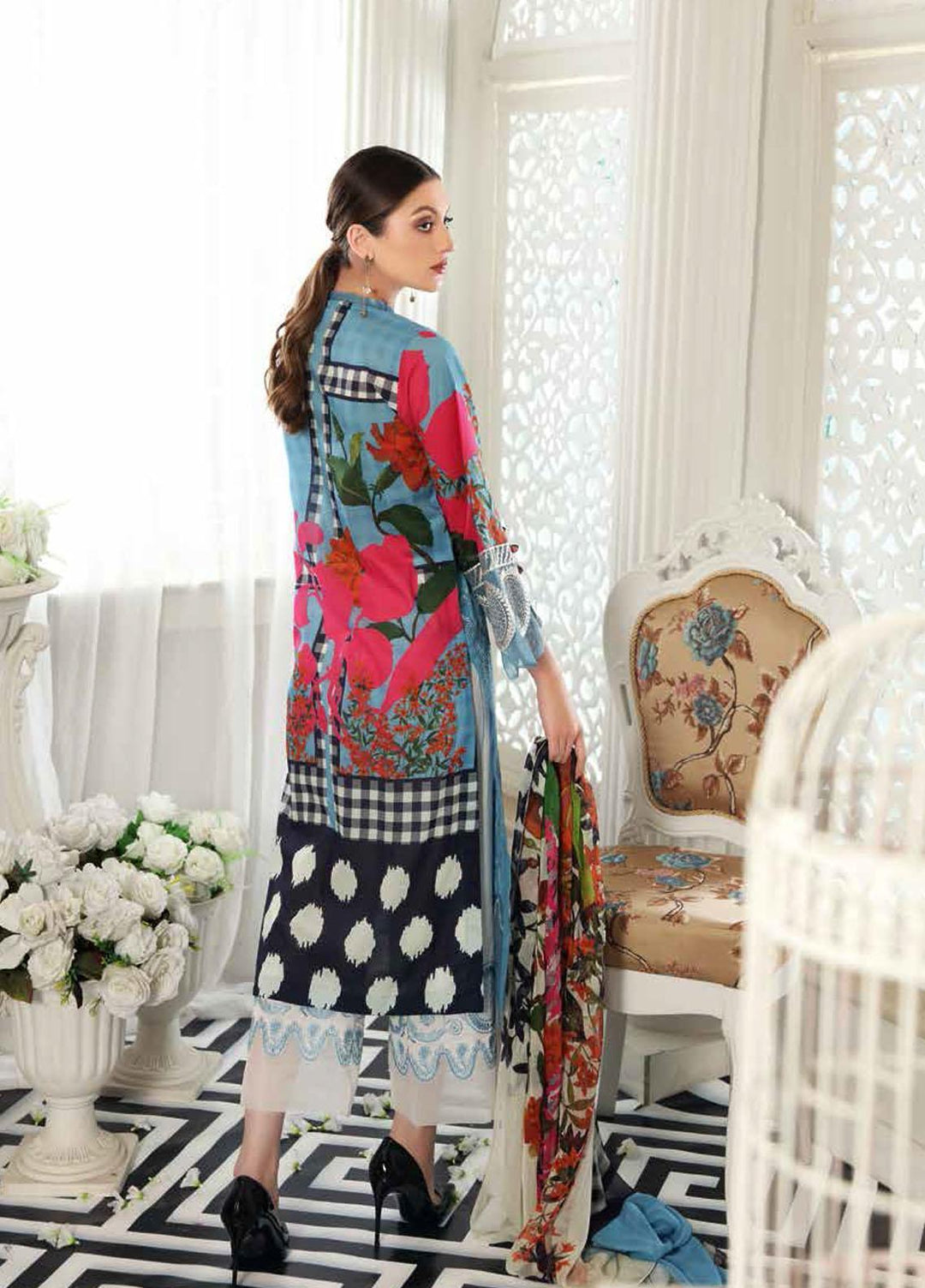 Reem by Charizma Embroidered Lawn Suits Unstitched 3 Piece CRZ21R 08 - Summer Collection