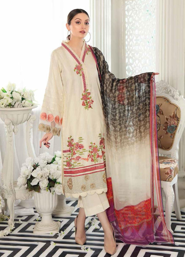 Reem by Charizma Embroidered Lawn Suits Unstitched 3 Piece CRZ21R 10 - Summer Collection