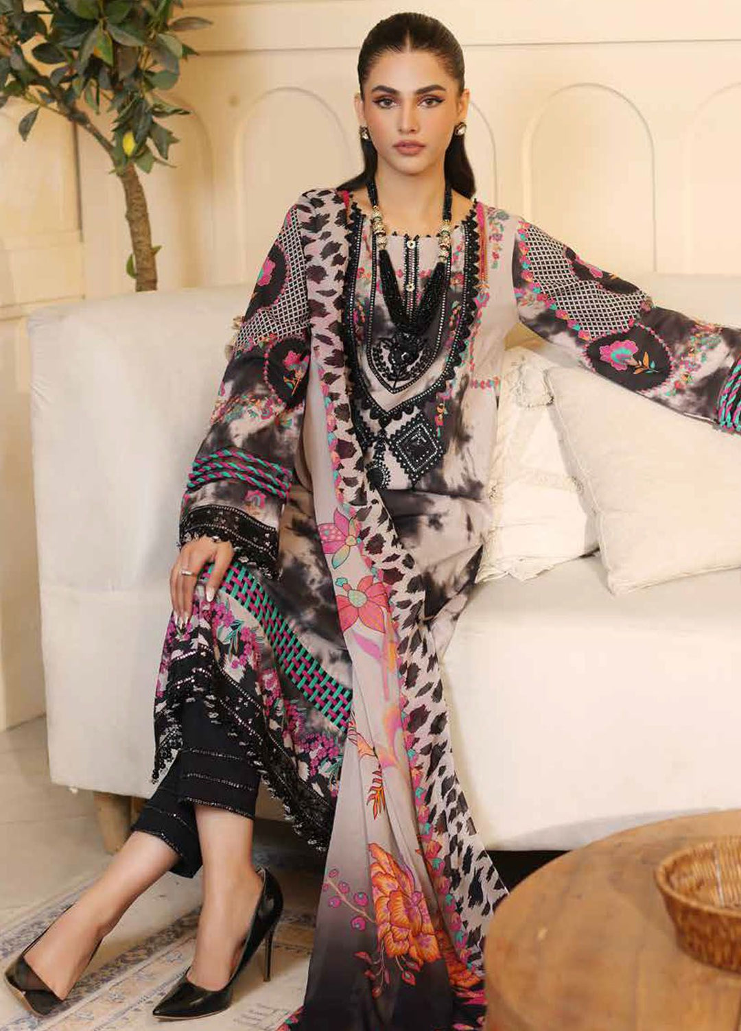 Reem by Charizma Embroidered Lawn Suits Unstitched 3 Piece CRZ24RS CRS4-06 - Spring Summer Collection