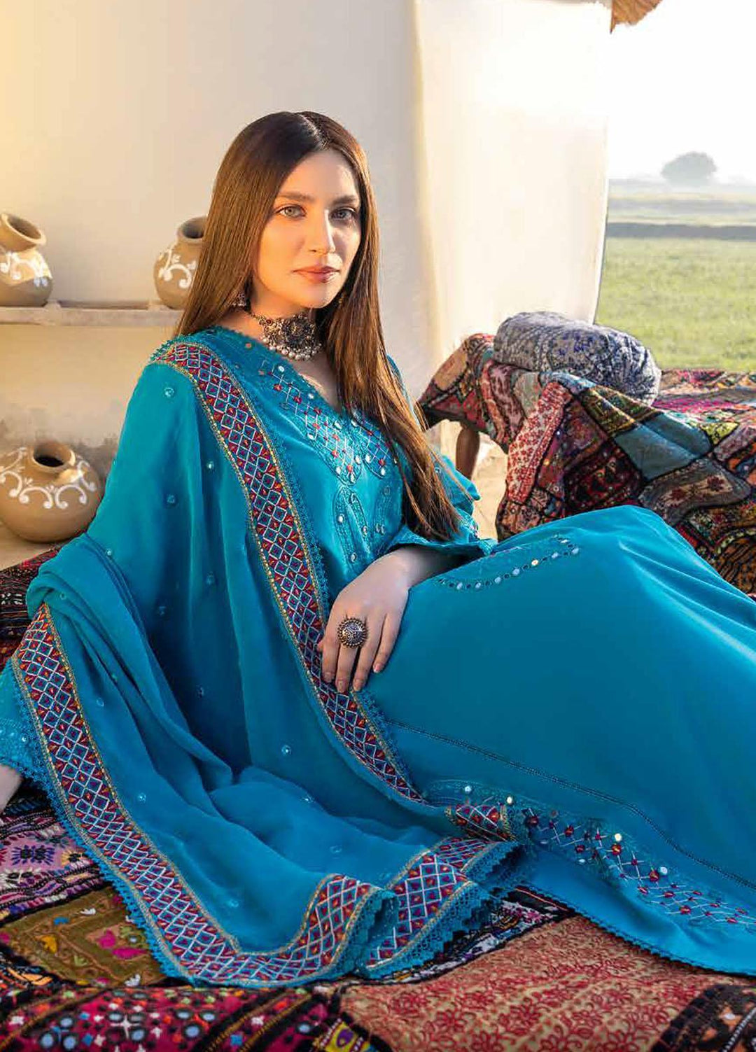 Reem By Charizma Embroidered Lawn Suits Unstitched 3 Piece CRZ23RM RM-005 - Festive Collection