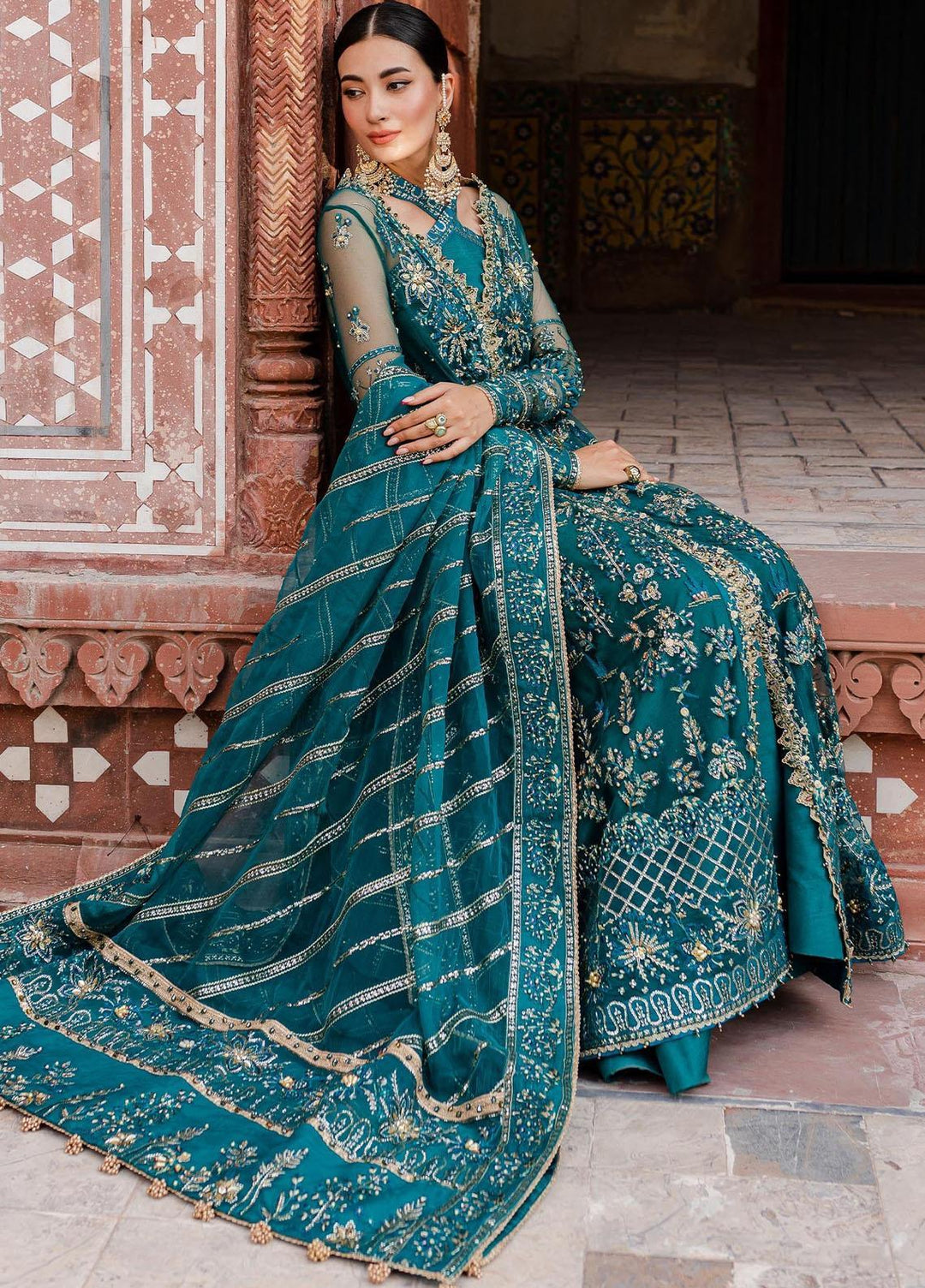 Reem By Zoya & Fatima Embroidered Net Suits Unstitched 3 Piece ZOF23R Faha  - Festive Collection