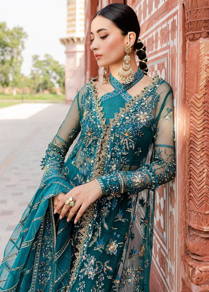 Reem By Zoya & Fatima Embroidered Net Suits Unstitched 3 Piece ZOF23R Faha  - Festive Collection