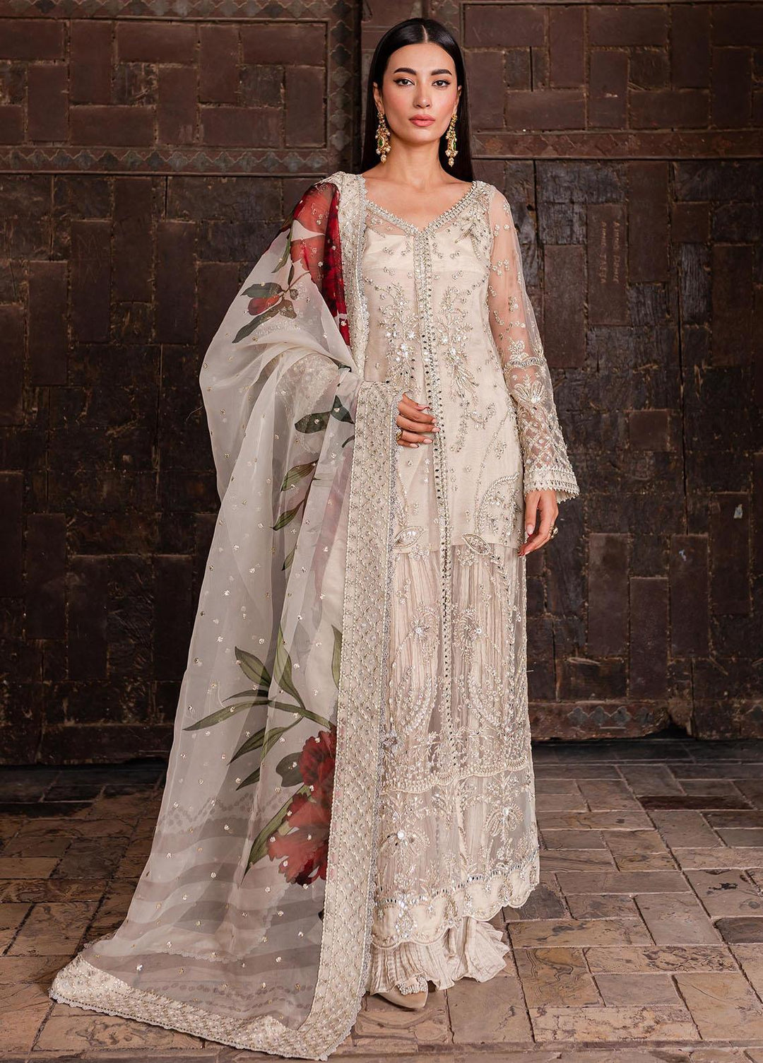Reem By Zoya & Fatima Embroidered Net Suits Unstitched 3 Piece ZOF23R Hiza - Festive Collection