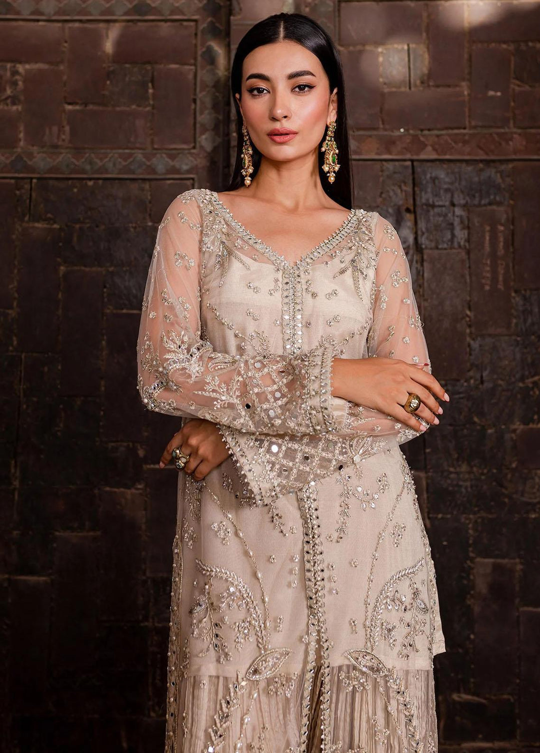 Reem By Zoya & Fatima Embroidered Net Suits Unstitched 3 Piece ZOF23R Hiza - Festive Collection
