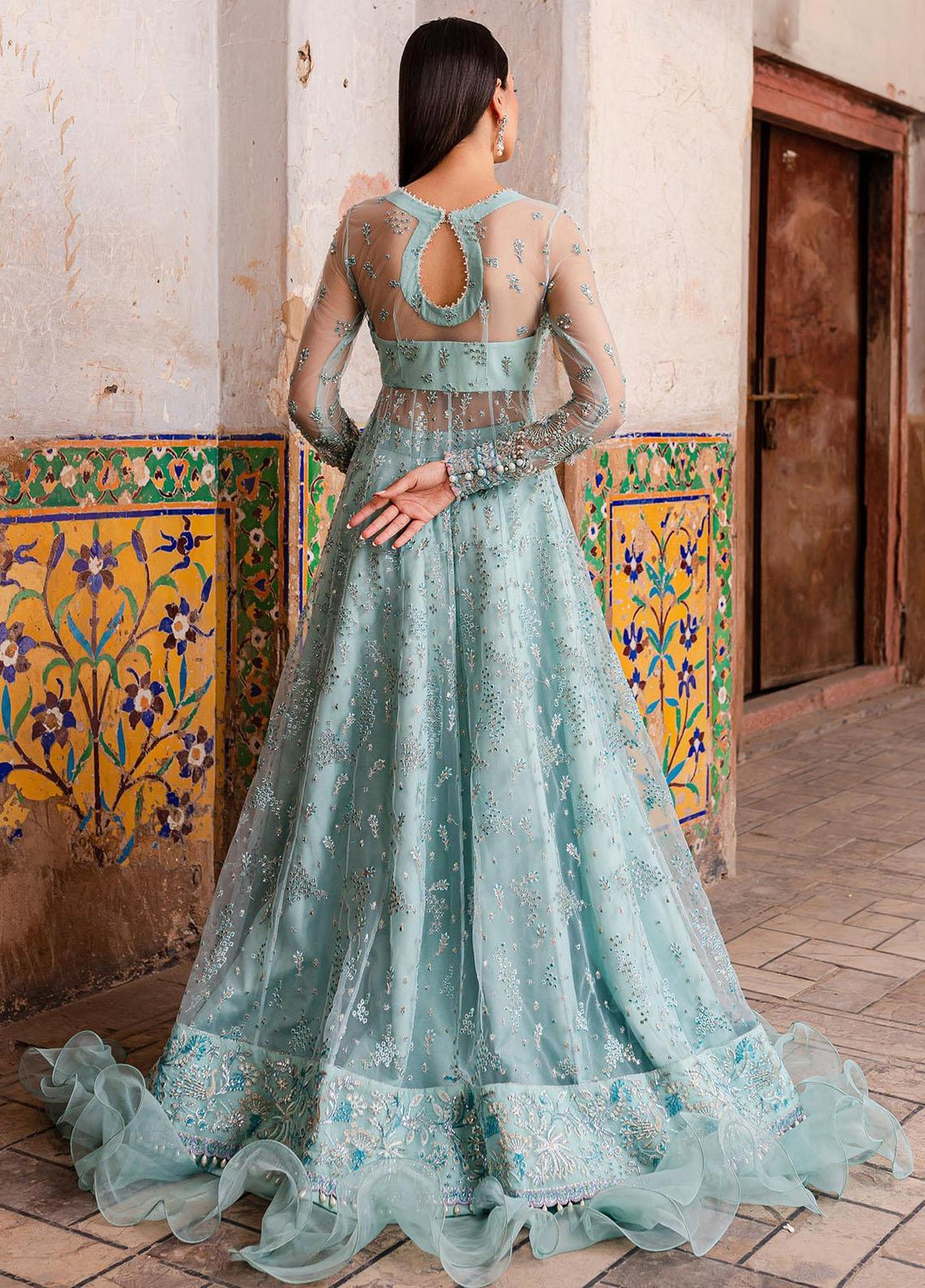 Reem By Zoya & Fatima Embroidered Net Suits Unstitched 3 Piece ZOF23R Myna  - Festive Collection