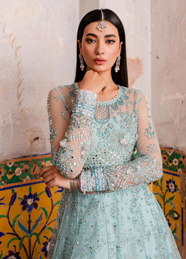 Reem By Zoya & Fatima Embroidered Net Suits Unstitched 3 Piece ZOF23R Myna  - Festive Collection