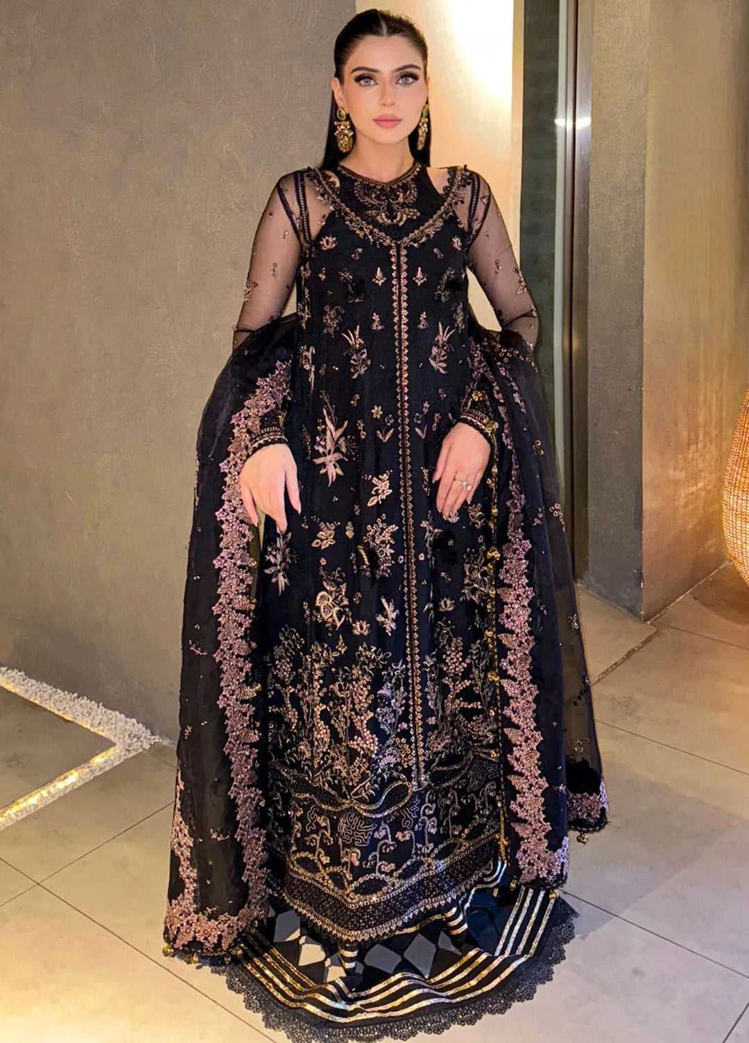 Reem By Zoya And Fatima Embroidered Net Suit Unstitched 3 Piece ZOF24R Afrah - Formal Collection