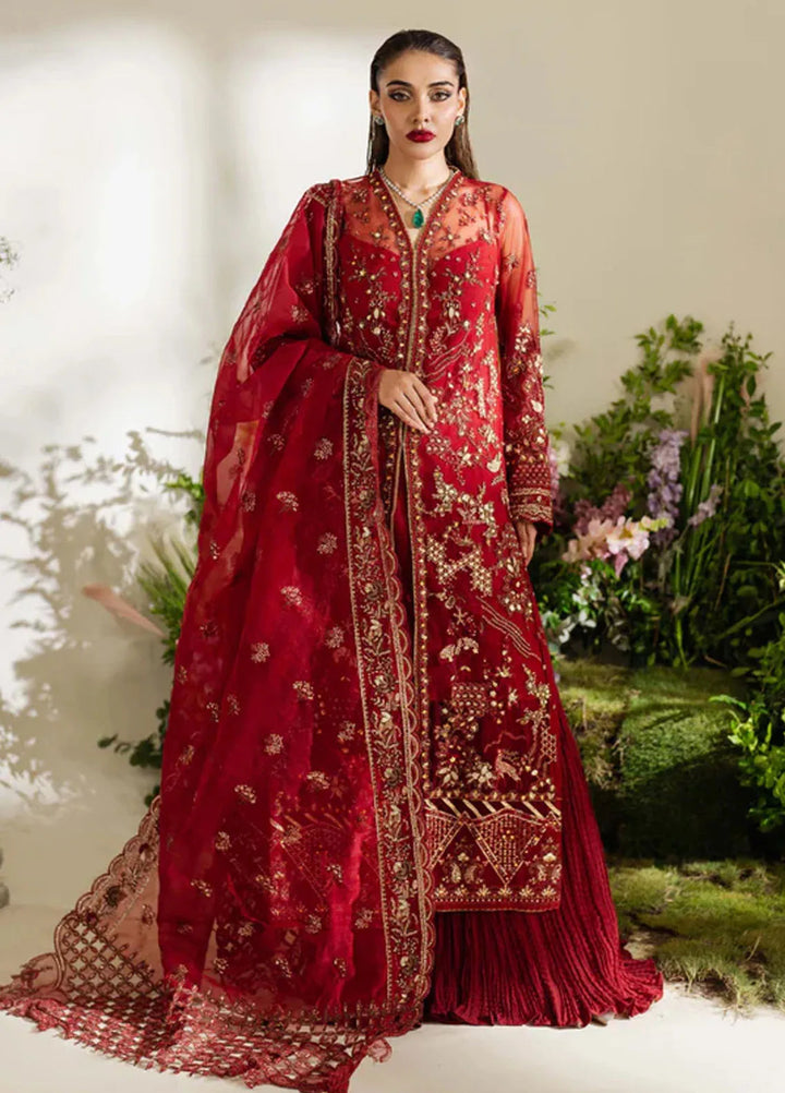 Reem By Zoya And Fatima Embroidered Net Suit Unstitched 3 Piece ZOF24R Hirah - Formal Collection
