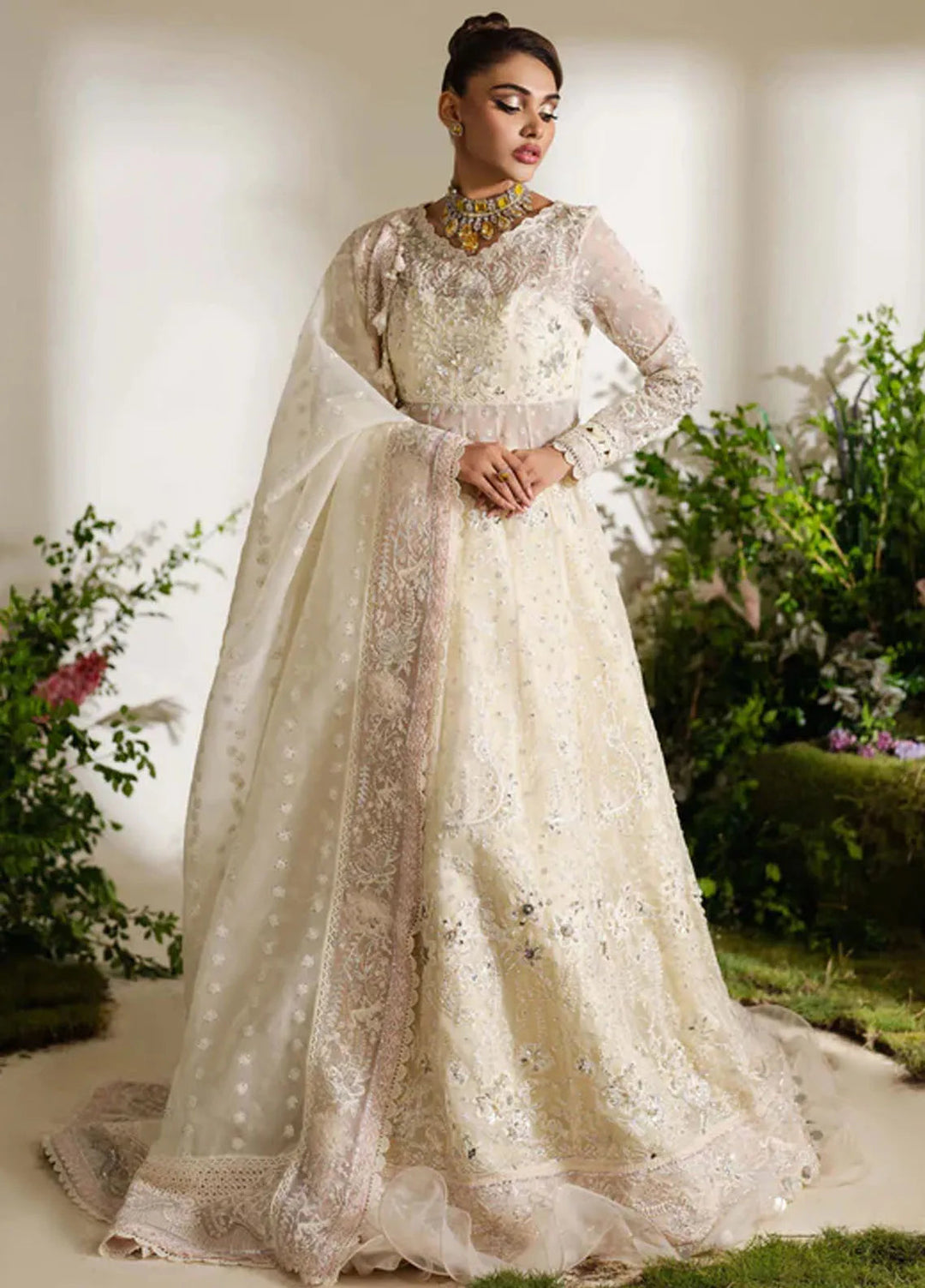 Reem By Zoya And Fatima Embroidered Organza Suit Unstitched 3 Piece ZOF24R Raina - Formal Collection