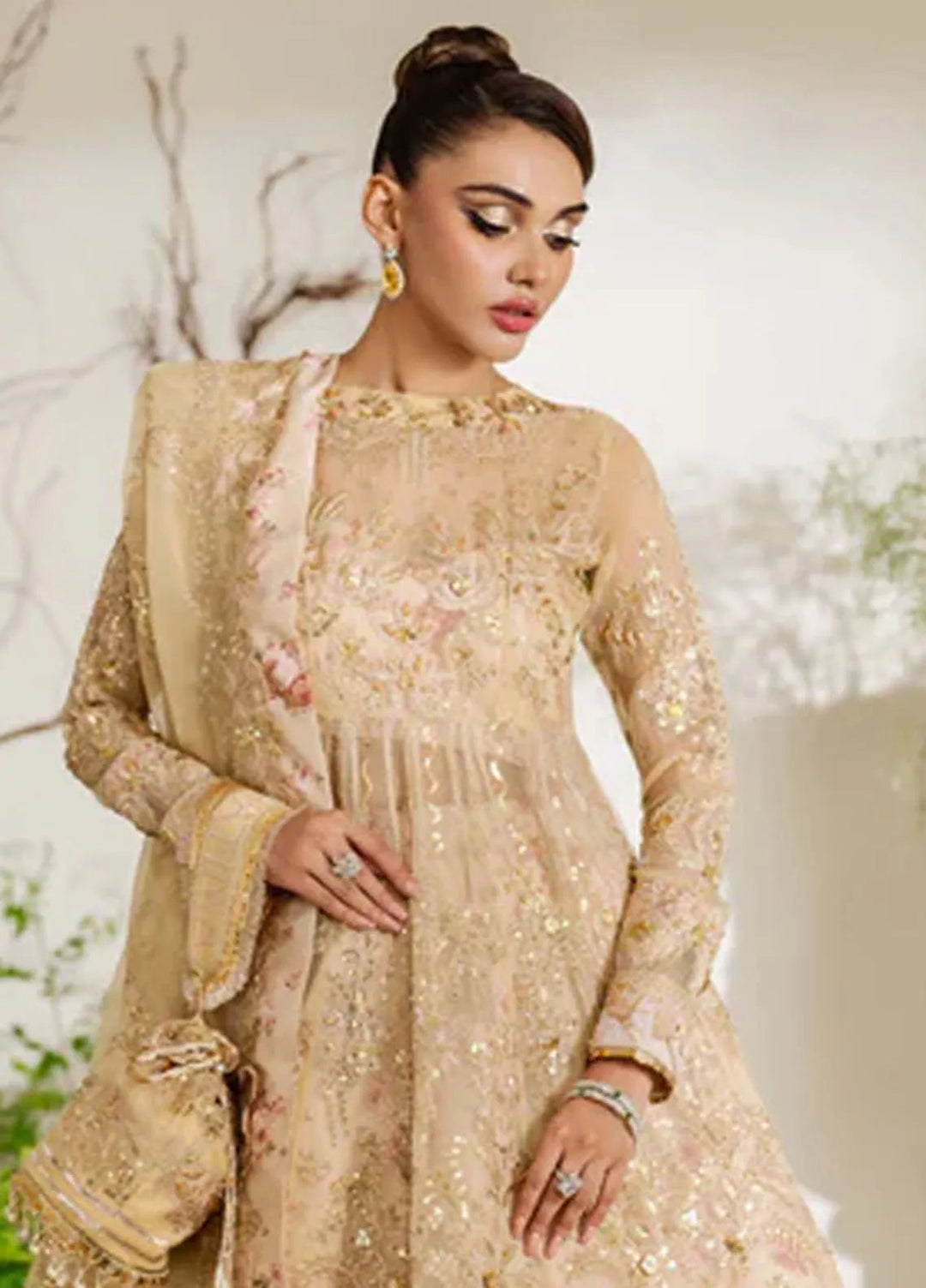 Reem By Zoya And Fatima Embroidered Organza Suit Unstitched 3 Piece ZOF24R Tania - Formal Collection