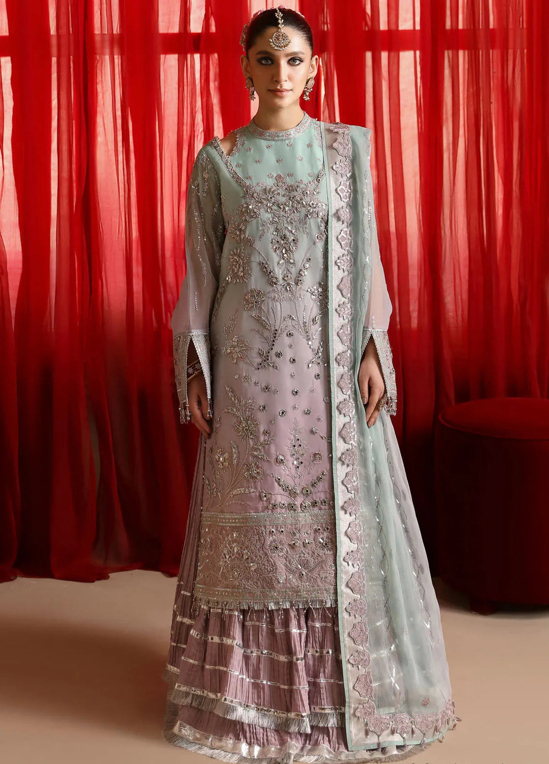 Reena By Alizeh Embroidered Chiffon Suit Unstitched 3 Piece AFB24RW D-03 Amani - Formal Collection