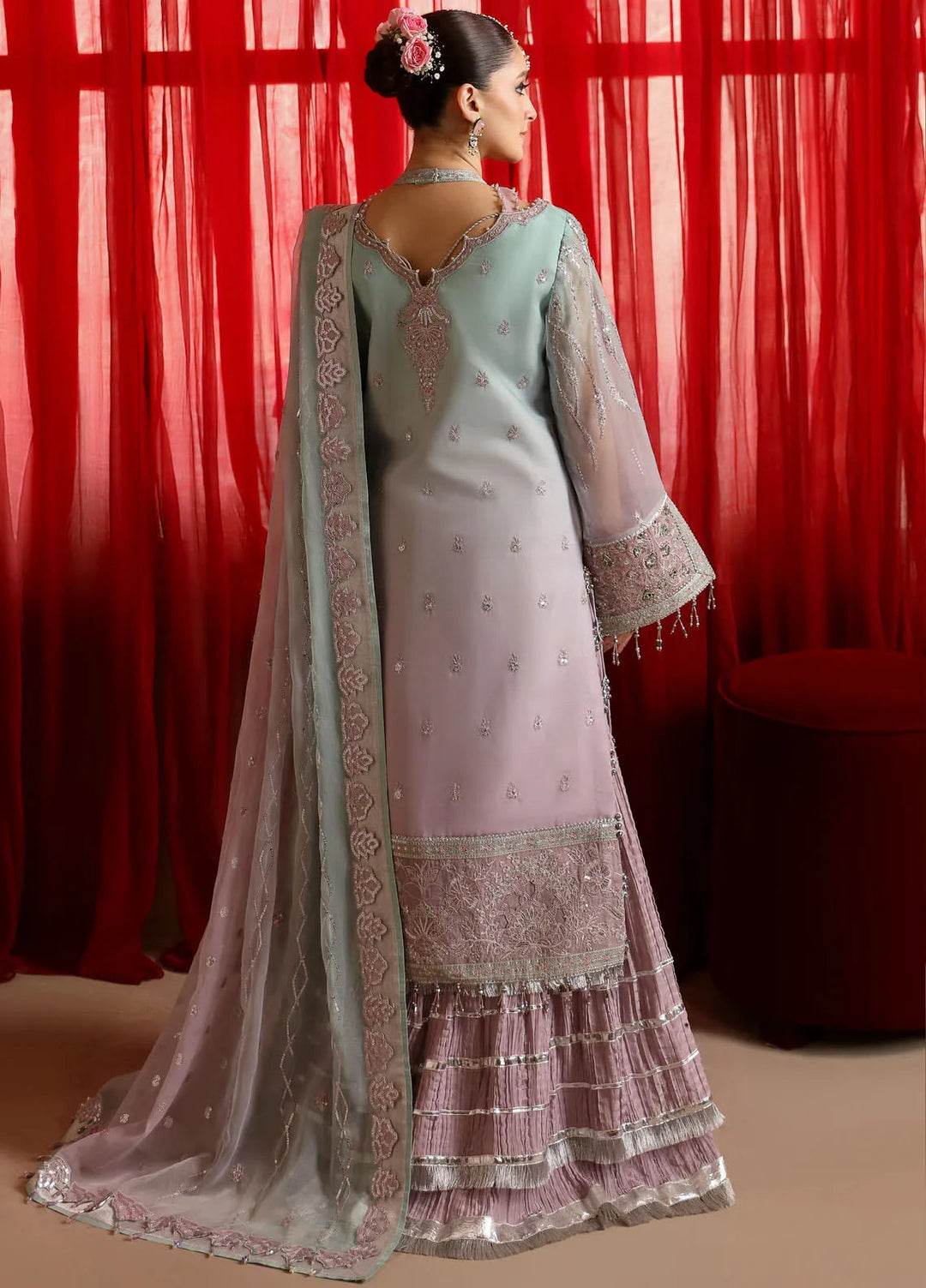 Reena By Alizeh Embroidered Chiffon Suit Unstitched 3 Piece AFB24RW D-03 Amani - Formal Collection