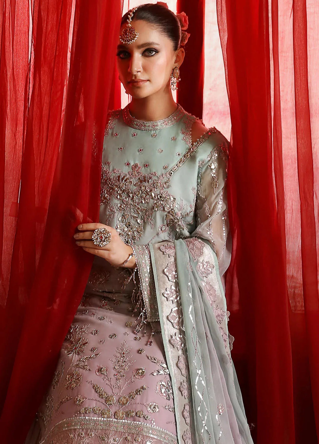 Reena By Alizeh Embroidered Chiffon Suit Unstitched 3 Piece AFB24RW D-03 Amani - Formal Collection