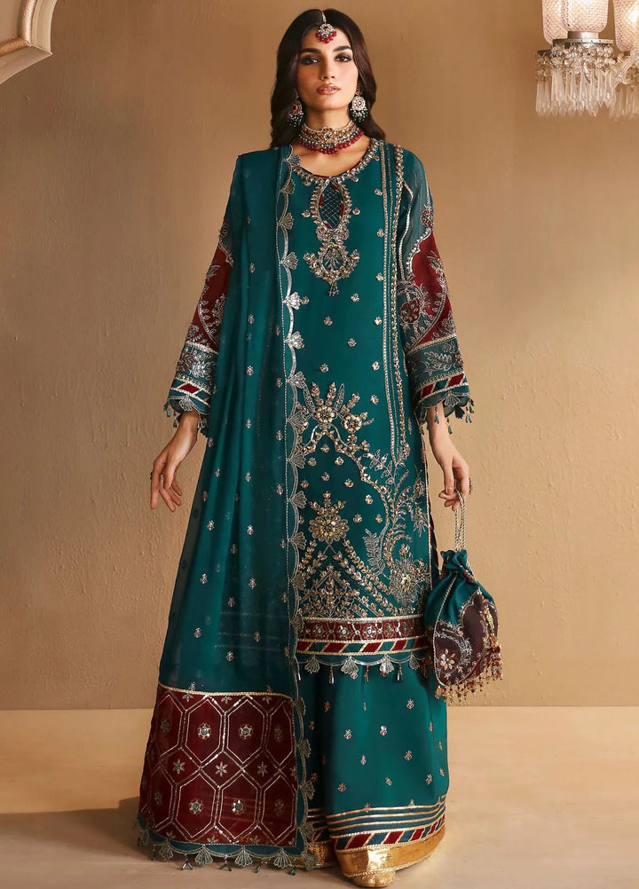 Reena By Alizeh Embroidered Chiffon Suit Unstitched 3 Piece AFB24RW D-04 Khiva - Formal Collection
