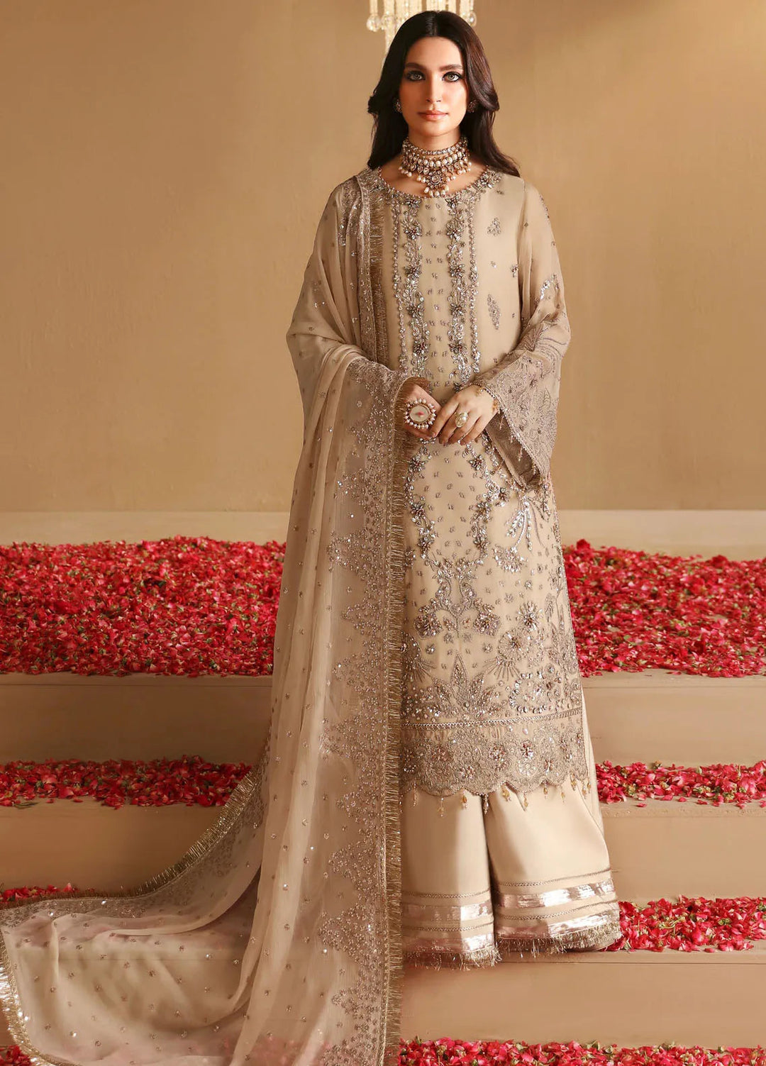 Reena By Alizeh Embroidered Chiffon Suit Unstitched 3 Piece AFB24RW D-05 Kiran - Formal Collection